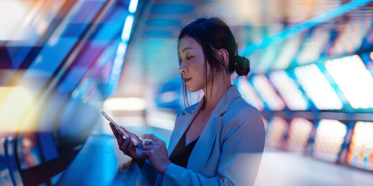 woman using cellphone