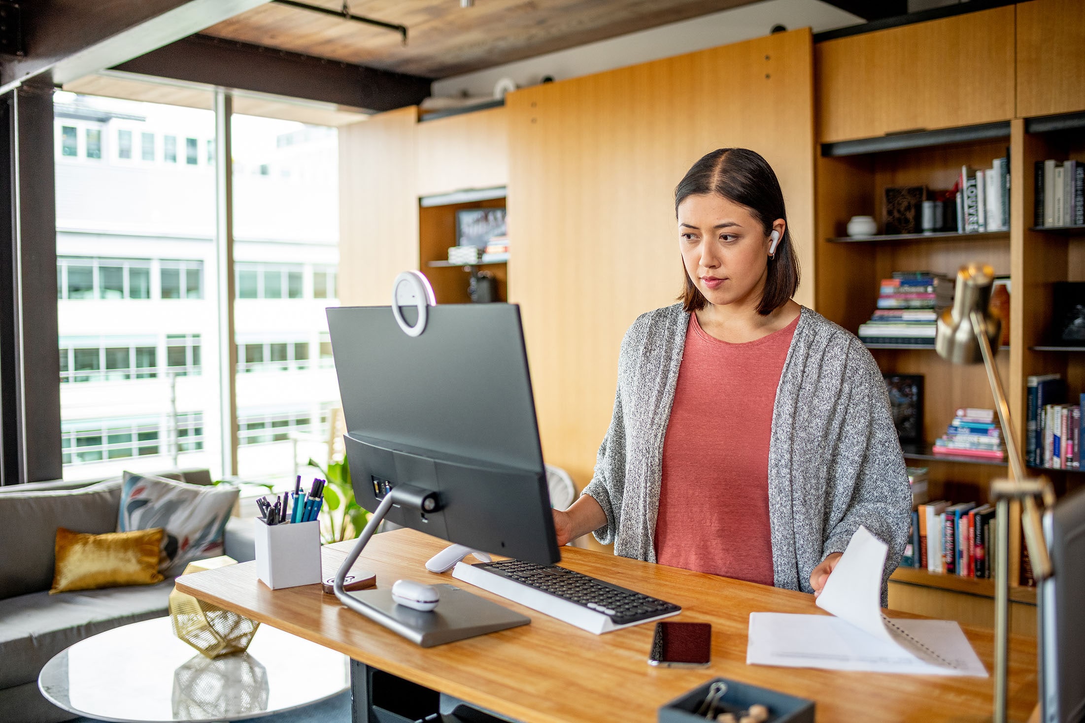 woman on computer