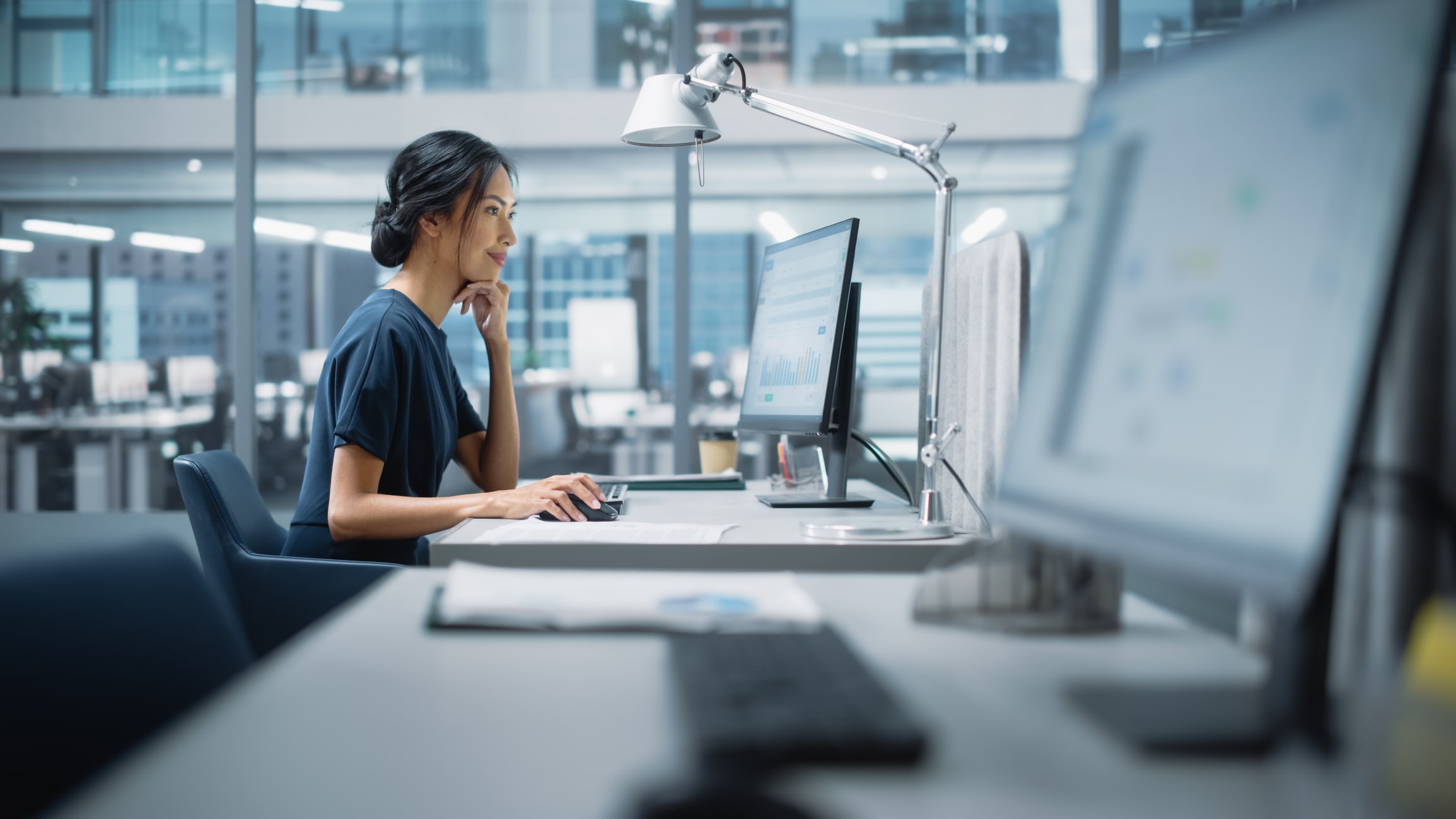 Woman in office