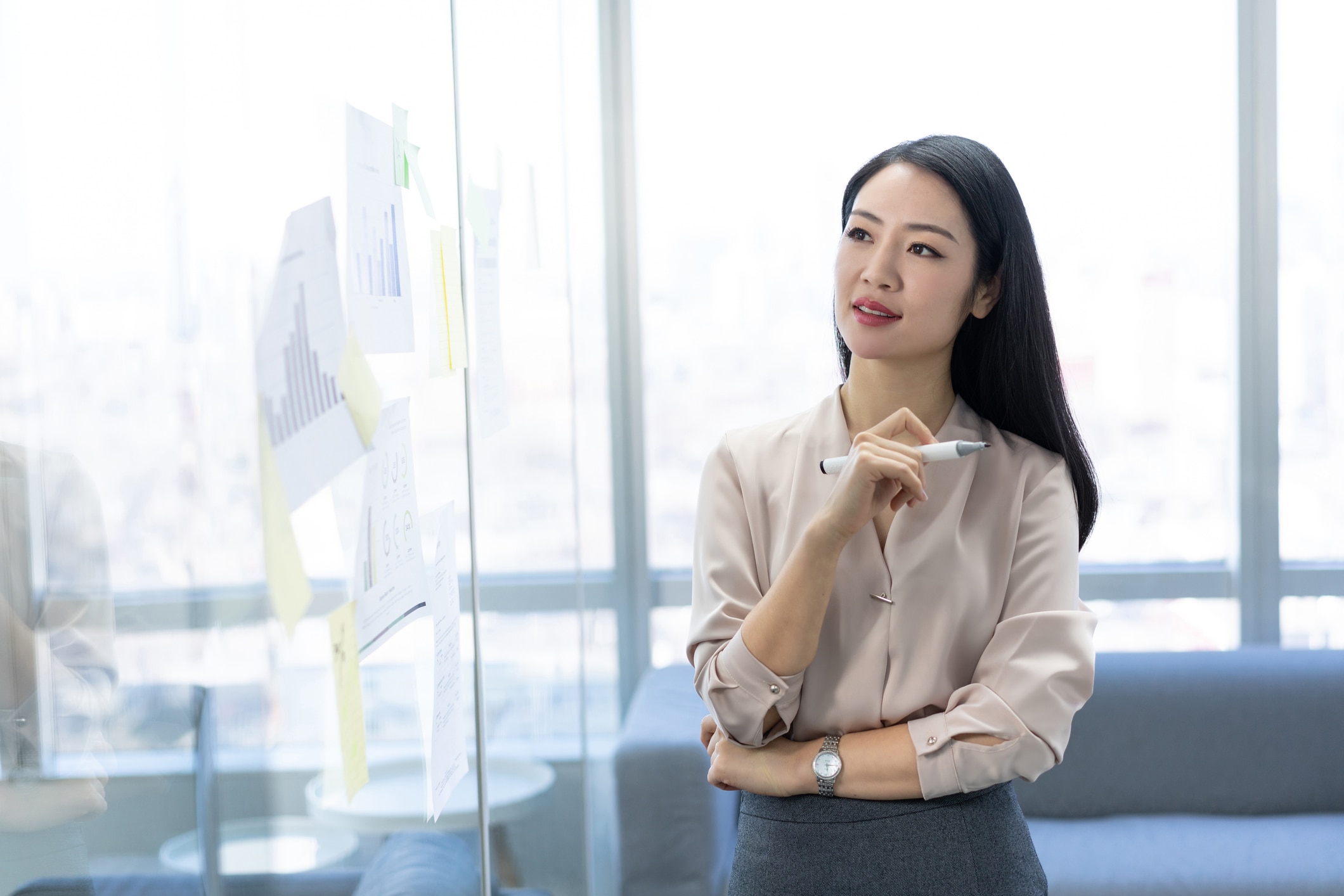 Woman in office