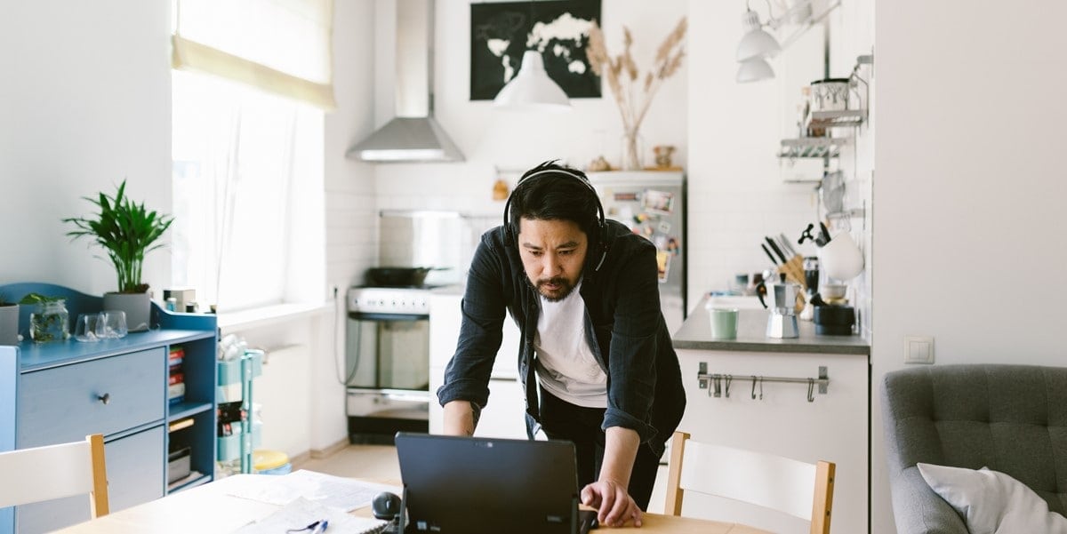 man working at a desk