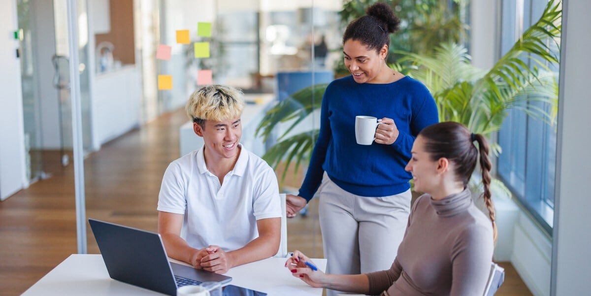 group of professionals meeting in office