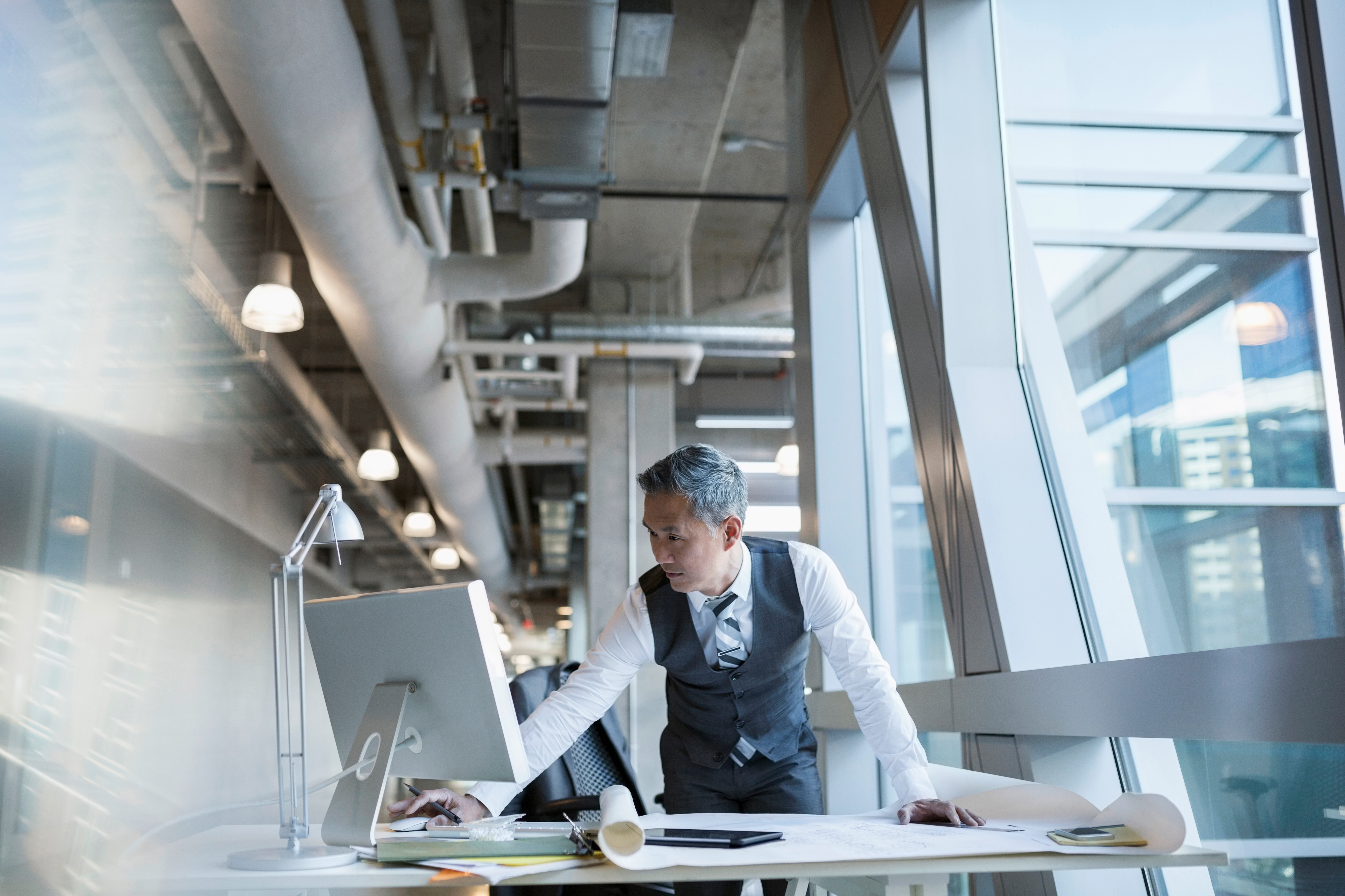 business man at a desk