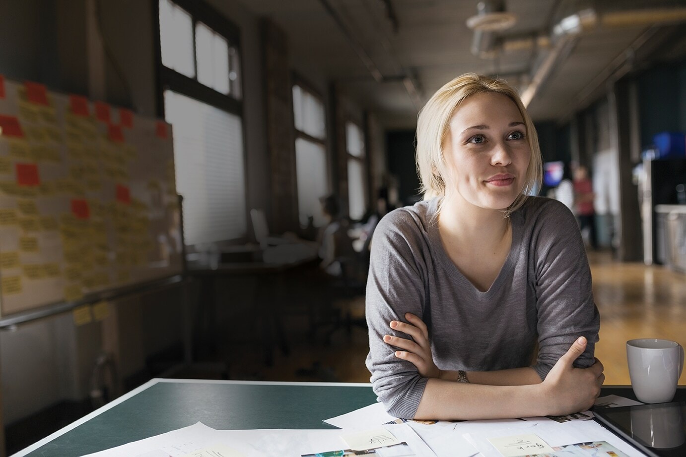 woman at a desk