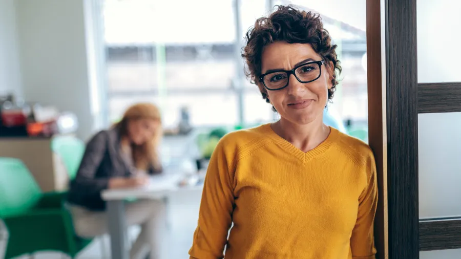 woman smiling