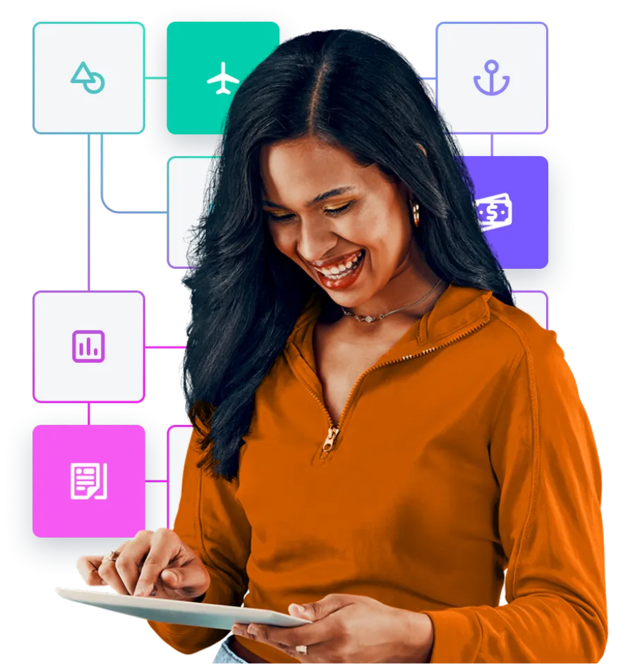 person using concur on ipad