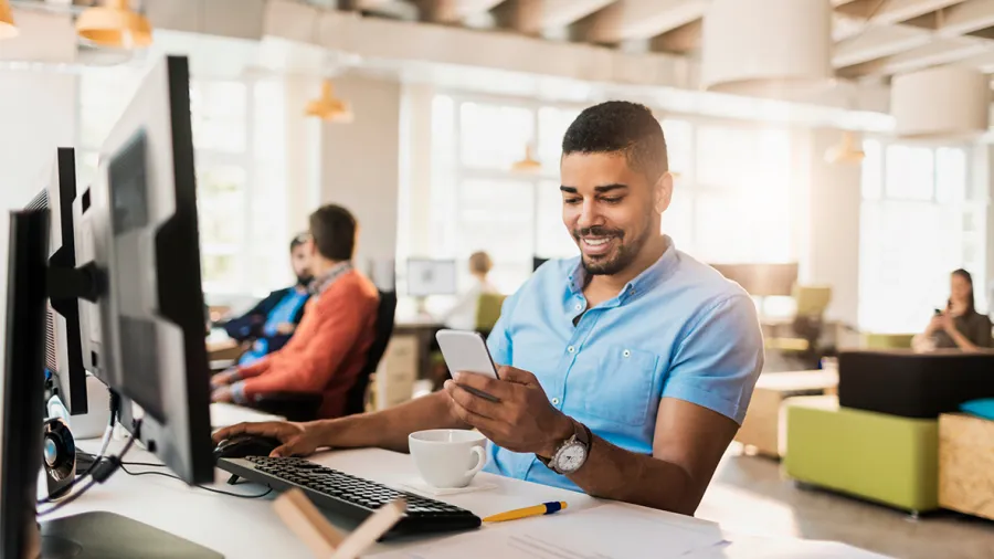 Financial manager checking SAP Concur app
