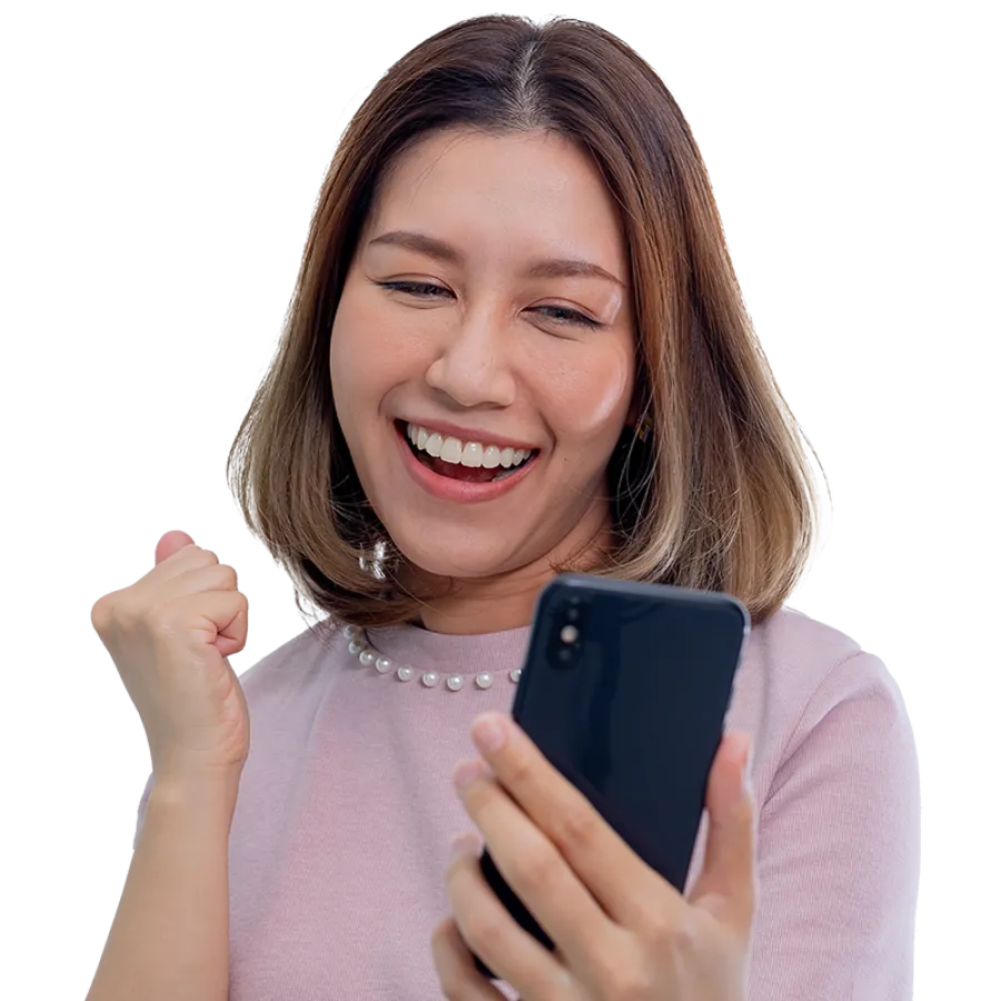 user on mobile phone