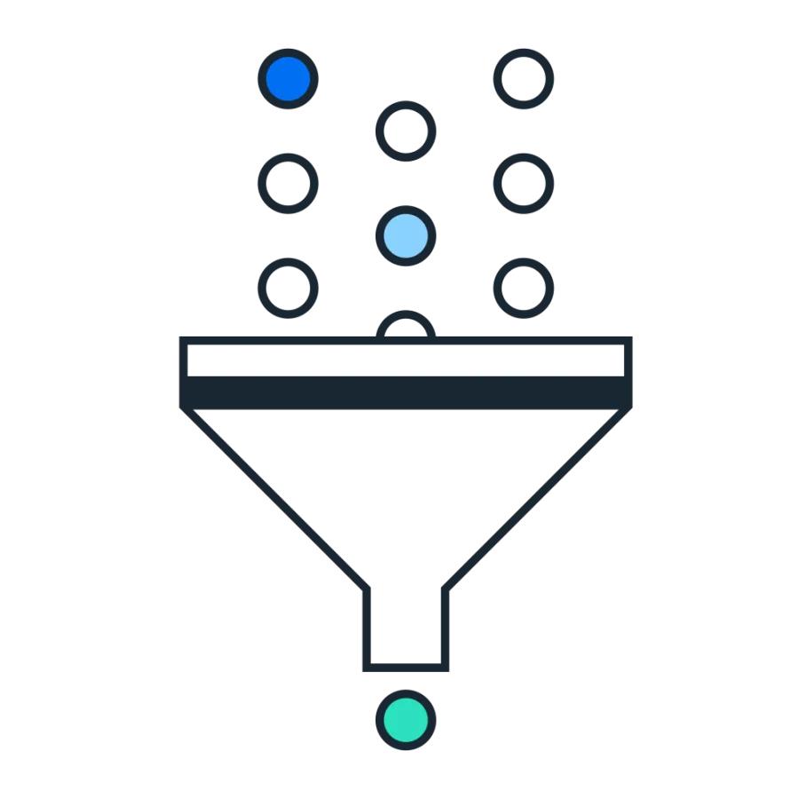 Funnel (streamlining) pictogram