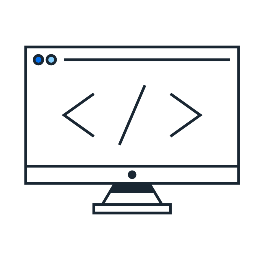 graphic of computer and code