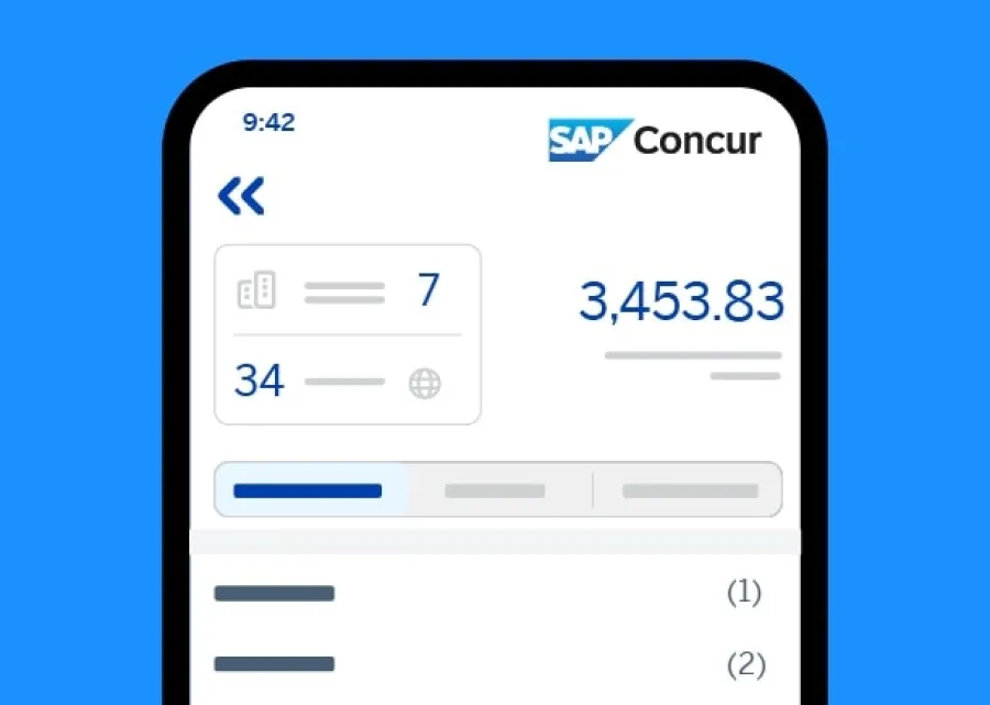 phone displaying expense app