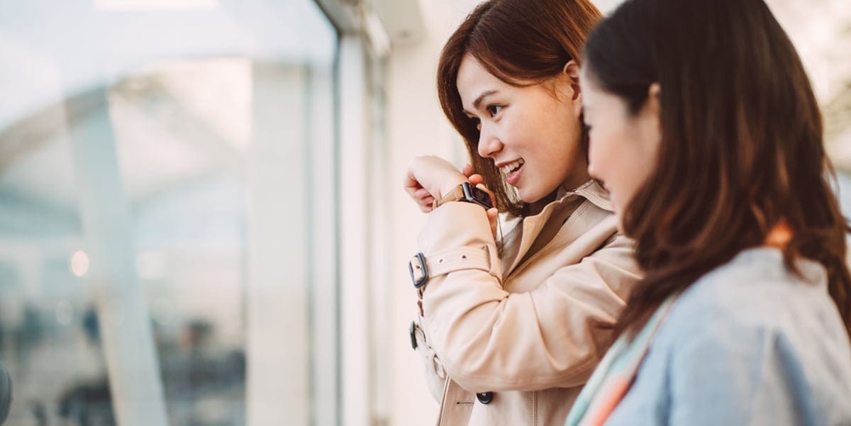 two women at a window